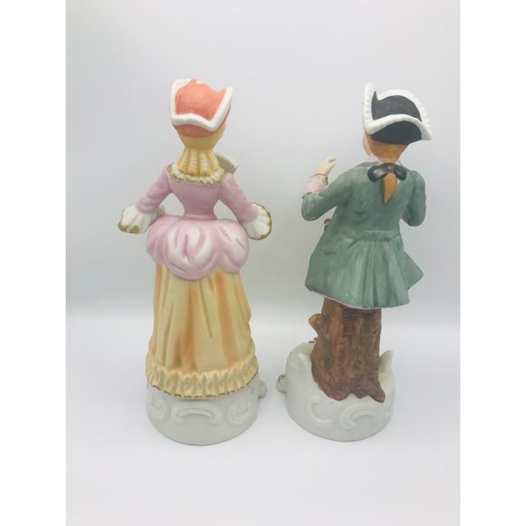 Vintage Deville set of 2 12” hand painted Victorian figurines - Picture 2 of 7